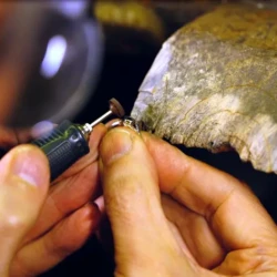 Ari Joy engagement ring stone setting process in Engagement Rings in Ermington