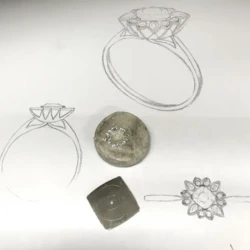 Chris Amy engagement ring design sketching in Engagement Rings in Ermington