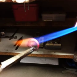 Daniel Jakstas engagement ring metal heating for forming in Engagement Rings in Ermington